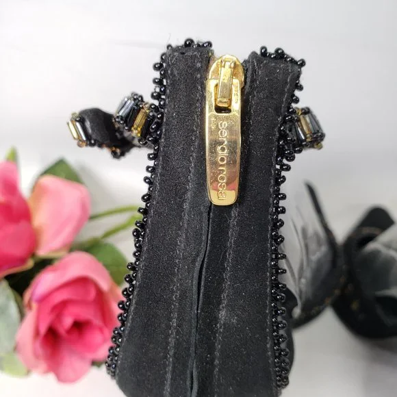 Sergio Rossi Beaded Heels w/ Ankle Straps - Picture 2 of 16